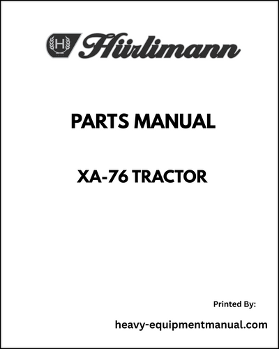 Hurlimann XA-76 Tractor Parts Manual - Pdf Download
