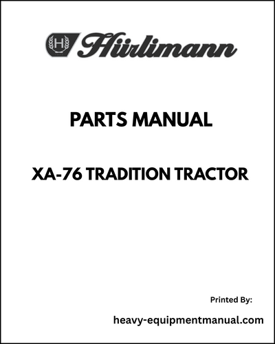 Hurlimann XA-76 Tradition Tractor Parts Manual - Pdf Download