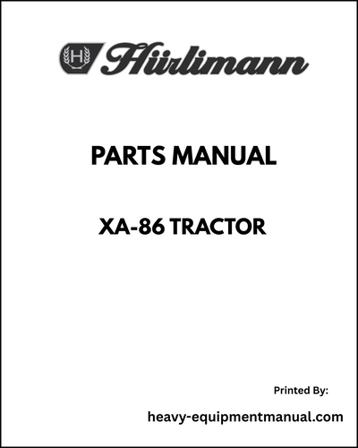Hurlimann XA-86 Tractor Parts Manual - Pdf Download