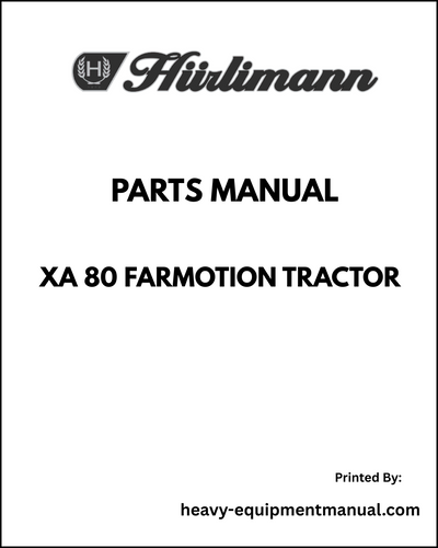 Hurlimann XA 80 Farmotion Tractor Parts Manual - Pdf Download