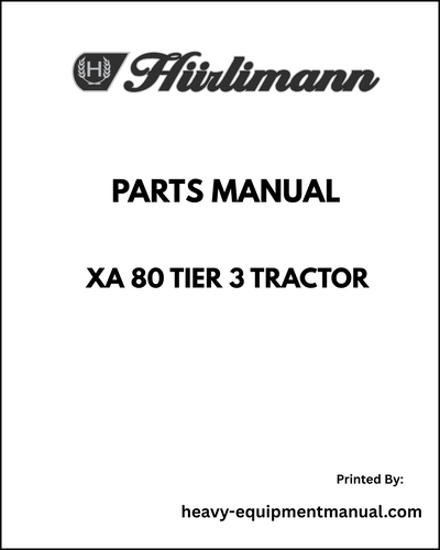 Hurlimann XA 80 Tier 3 Tractor Parts Manual - Pdf Download
