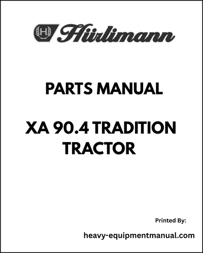 Hurlimann XA 90.4 Tradition Tractor Parts Manual - Pdf Download