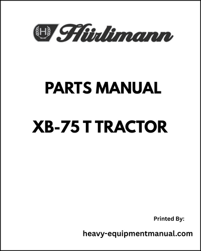 Hurlimann XB-75 T Tractor Parts Manual - Pdf Download