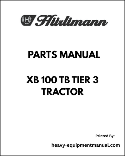 Hurlimann XB 100 TB Tier 3 Tractor Parts Manual - Pdf Download
