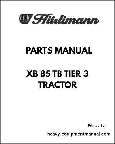 Hurlimann XB 85 TB Tier 3 Tractor Parts Manual - Pdf Download
