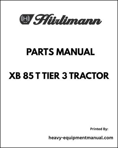 Hurlimann XB 85 T Tier 3 Tractor Parts Manual - Pdf Download 