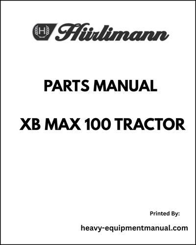 Hurlimann XB MAX 100 Tractor Parts Manual - Pdf Download