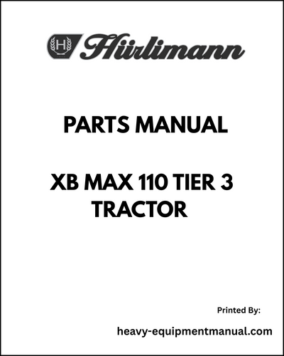 Hurlimann XB MAX 110 Tier 3 Tractor Parts Manual - Pdf Download