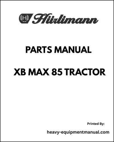 Hurlimann XB MAX 85 Tractor Parts Manual - Pdf Download