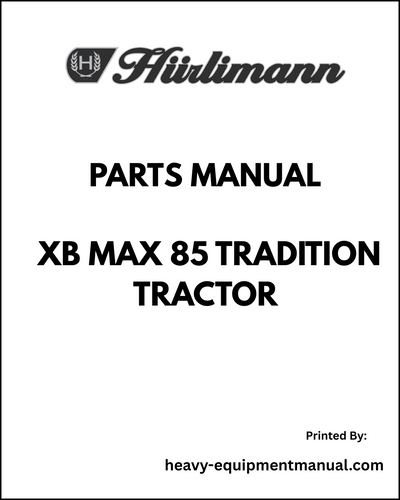 Hurlimann XB MAX 85 Tradition Tractor Parts Manual - Pdf Download