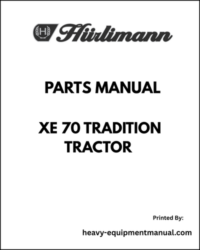 Hurlimann XE 70 Tradition Tractor Parts Manual - Pdf Download