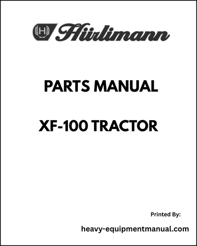Hurlimann XF-100 Tractor Parts Manual - Pdf Download 