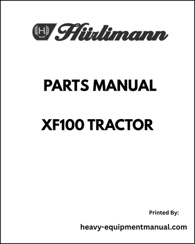 Hurlimann XF100 Tractor Parts Manual - Pdf Download