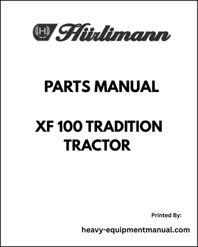 Hurlimann XF 100 Tradition Tractor Parts Manual - Pdf Download