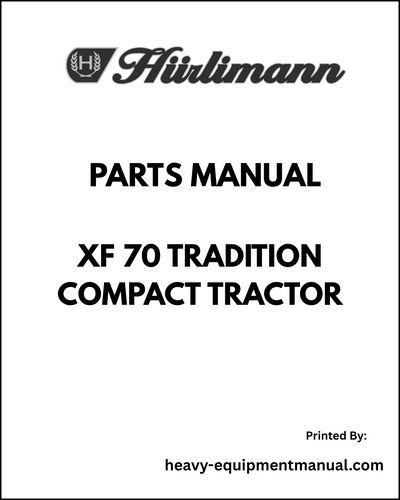 Hurlimann XF 70 Tradition Compact Tractor Parts Manual - Pdf Download