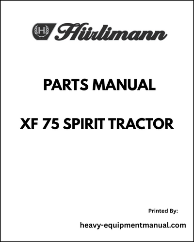 Hurlimann XF 75 SPIRIT Tractor Parts Manual - Pdf Download