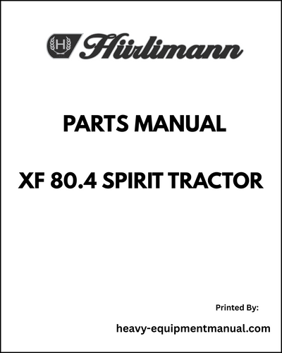 Hurlimann XF 80.4 SPIRIT Tractor Parts Manual - Pdf Download