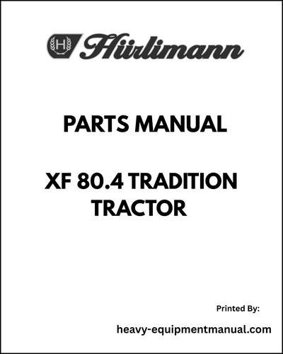Hurlimann XF 80.4 Tradition Tractor Parts Manual - Pdf Download