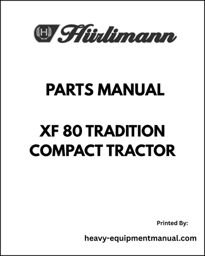 Hurlimann XF 80 Tradition Compact Tractor Parts Manual - Pdf Download