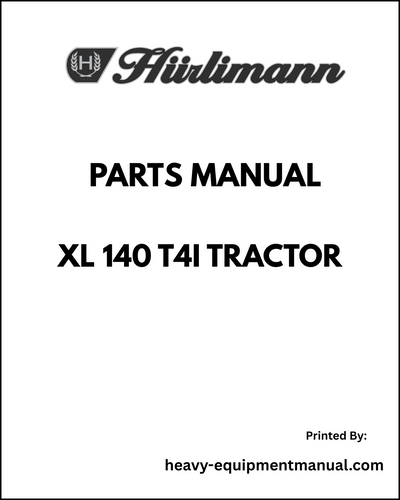 Hurlimann XL 140 T4i Tractor Parts Manual - Pdf Download
