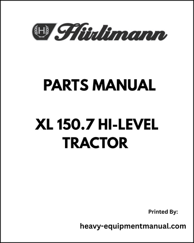 Hurlimann XL 150.7 Hi-level Tractor Parts Manual - Pdf Download