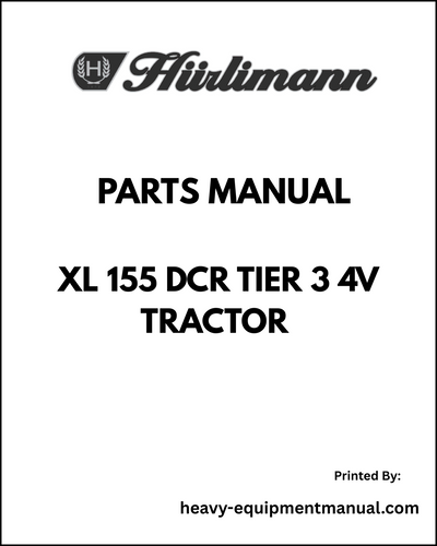 Hurlimann XL 155 DCR Tier 3 4V Tractor Parts Manual - Pdf Download