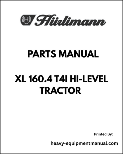 Hurlimann XL 160.4 T4I Hi-level Tractor Parts Manual - Pdf Download