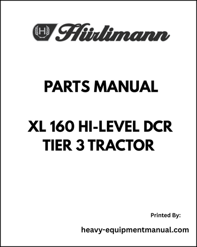 Hurlimann XL 160 Hi-level DCR Tier 3 Tractor Parts Manual - Pdf Download