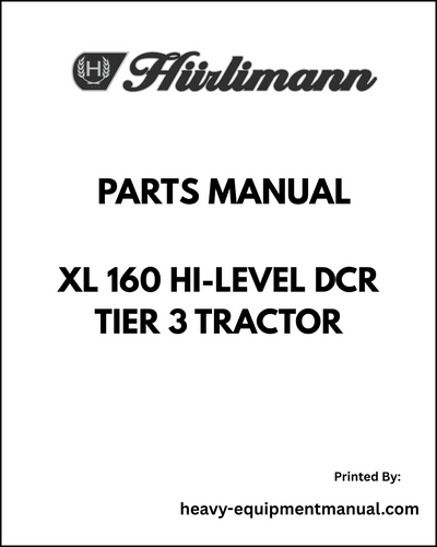 Hurlimann XL 160 Hi-level DCR Tier 3 Tractor Parts Manual - Pdf Download