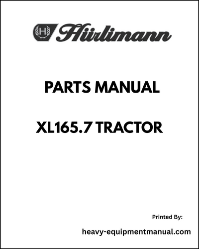 Hurlimann XL165.7 Tractor Parts Manual - Pdf Download