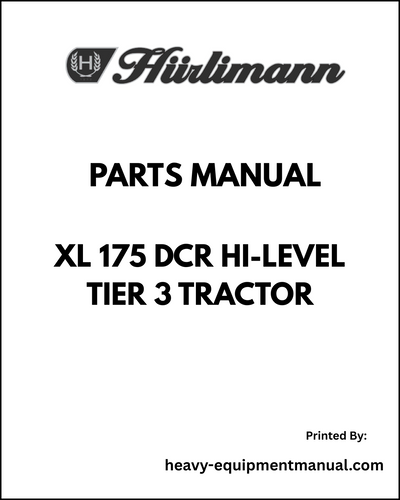 Hurlimann XL 175 DCR Hi-level Tier 3 Tractor Parts Manual - Pdf Download