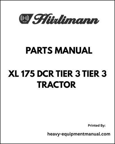 Hurlimann XL 175 DCR Tier 3 Tier 3 Tractor Parts Manual - Pdf Download