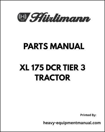 Hurlimann XL 175 DCR Tier 3 Tractor Parts Manual - Pdf Download