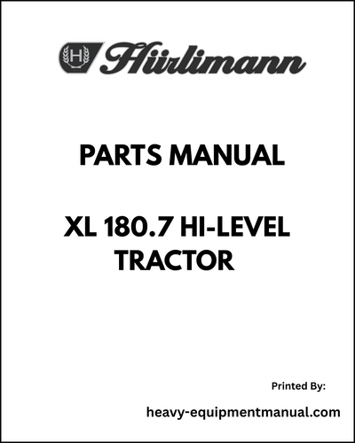 Hurlimann XL 180.7 Hi-level Tractor Parts Manual - Pdf Download