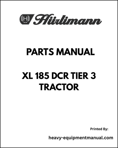 Hurlimann XL 185 DCR Tier 3 Tractor Parts Manual - Pdf Download