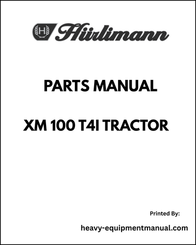 Hurlimann XM 100 T4i Tractor Parts Manual - Pdf Download