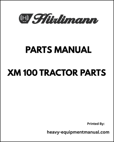 Hurlimann XM 100 Tractor Parts Manual - Pdf Download