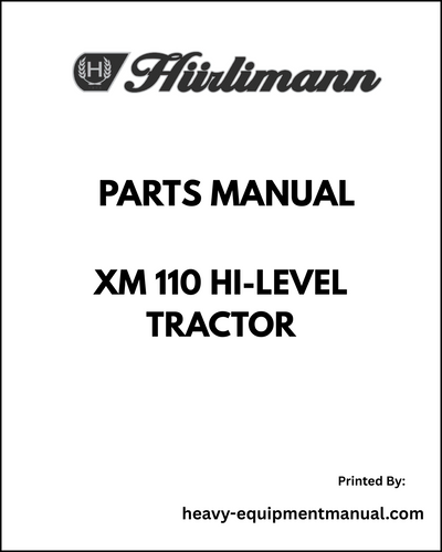 Hurlimann XM 110 Hi-level Tractor Parts Manual - Pdf Download