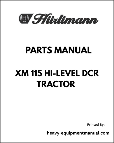 Hurlimann XM 115 Hi-level DCR Tractor Parts Manual - Pdf Download