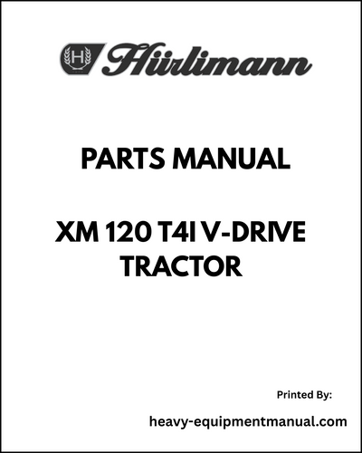 Hurlimann XM 120 T4i V-drive Tractor Parts Manual - Pdf Download