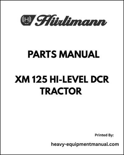 Hurlimann XM 125 Hi-level DCR Tractor Parts Manual - Pdf Download