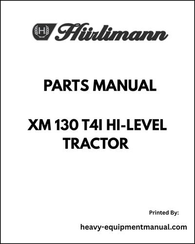 Hurlimann XM 130 T4i Hi-level Tractor Parts Manual - Pdf Download
