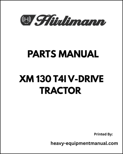 Hurlimann XM 130 T4i V-drive Tractor Parts Manual - Pdf Download