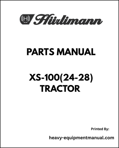 Hurlimann XS-100(24"-28") Tractor Parts Manual - Pdf Download