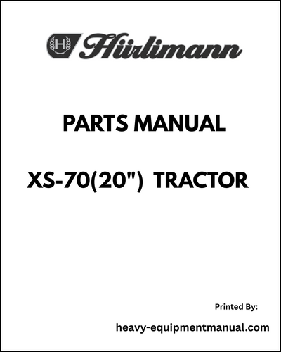 Hurlimann XS-70(20")Tractor Parts Manual - Pdf Download