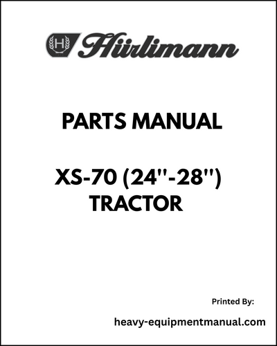 Hurlimann XS-70 (24''-28'') Tractor Parts Manual - Pdf Download