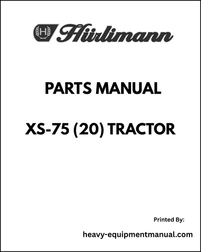Hurlimann XS-75 (20'') Tractor Parts Manual - Pdf Download