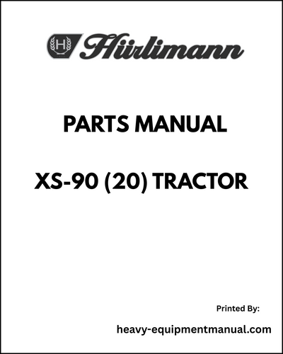 Hurlimann XS-90 (20'') Tractor Parts Manual - Pdf Download