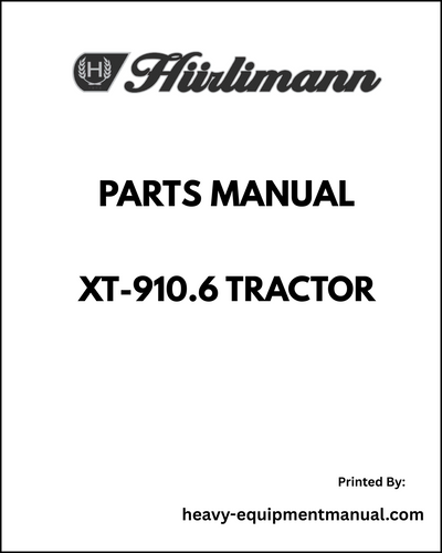 Hurlimann XT-910.6 Tractor Parts Manual - Pdf Download