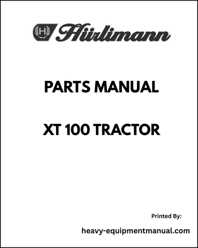 Hurlimann XT 100 Tractor Parts Manual - Pdf Download